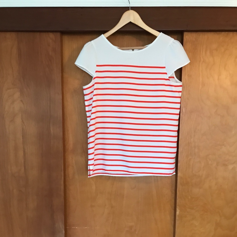 Boatneck blouse with cap sleeves